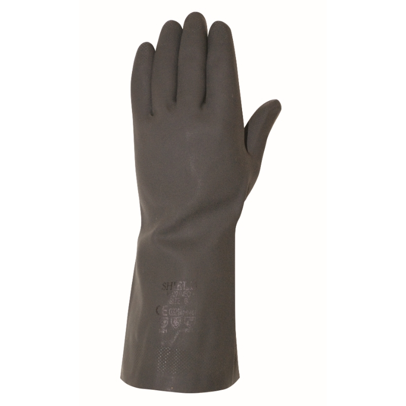 Heavy weight Black Rubber Gloves, Small