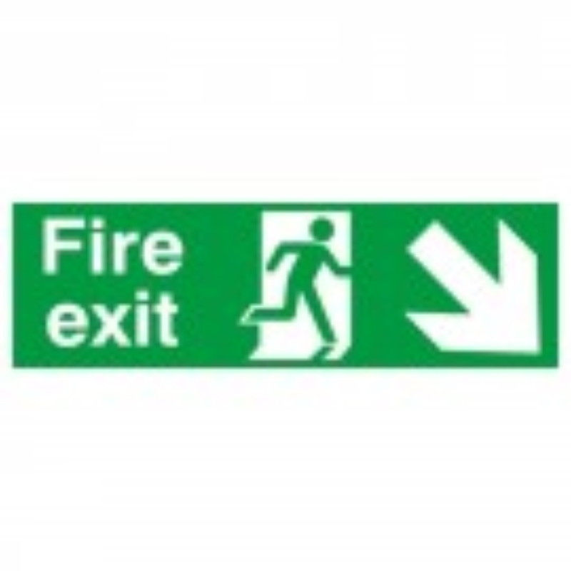 Fire Exit with Arrow Down and right